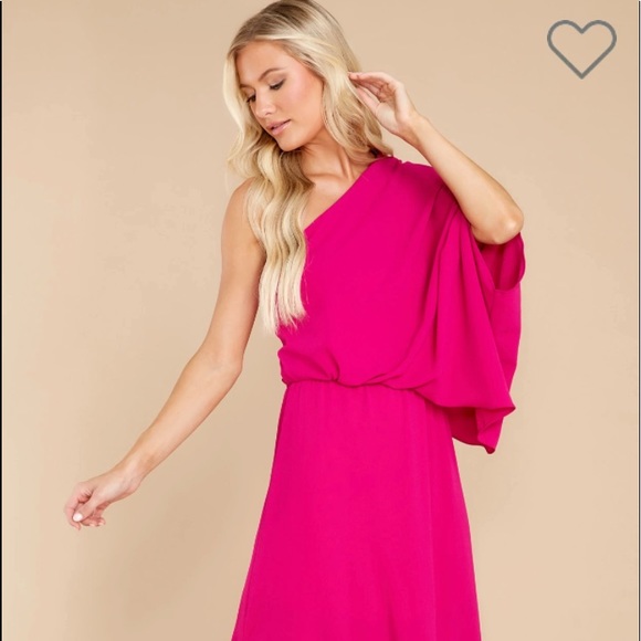 Womens Vici One Shoulder Pink Long Dress Size Large New with tags - Picture 14 of 16